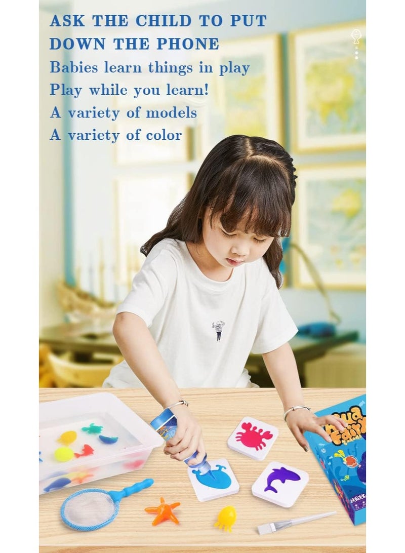 TAPIT Magic Water ELF Toy Kit 6 Colors Magic Gel 8 Sea Creatures Water ELF Kit Handmade Water Beads Elves Toy DIY Sea Life Creature Toys for Kids Birthday Gift - Image 2